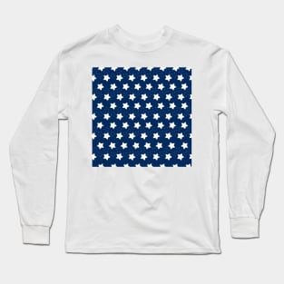 Shining navy and white stars Long Sleeve T-Shirt